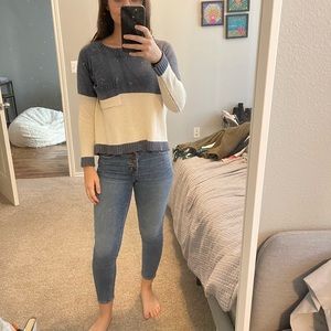 Shein color block pocket sweater